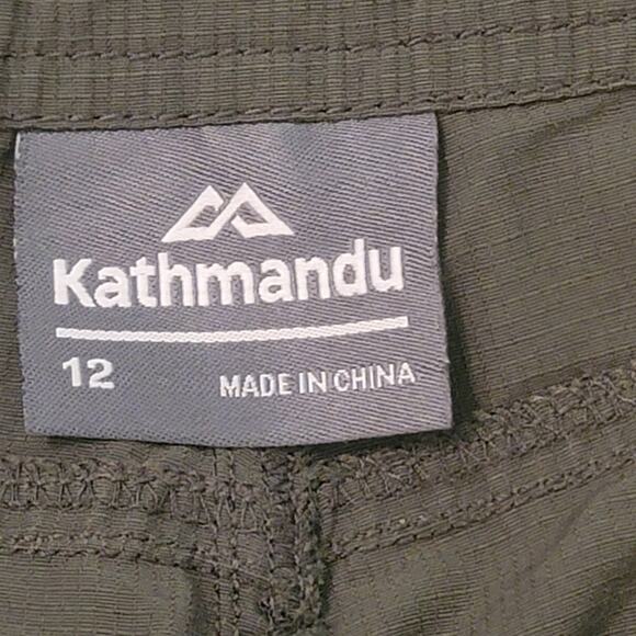 Kathmandu Cargo Olive Green Hiking Fishing Pants With Zip off Bottom Wmn's Sz 12 - Picture 2 of 9